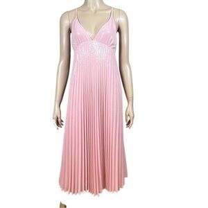 Zara pink sequin pleated dress